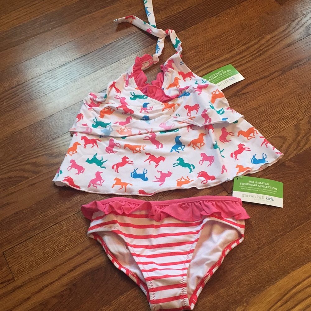 Girls tankini swimsuit.  Horse print.  Size 7.